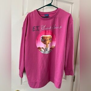 E.T. Graphic Pink Crewneck Sweater L